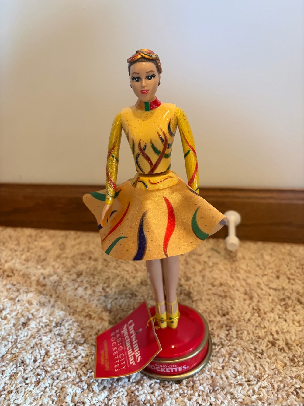 Radio City Rockettes Gold Spinning Christmas Lights Dancer Doll